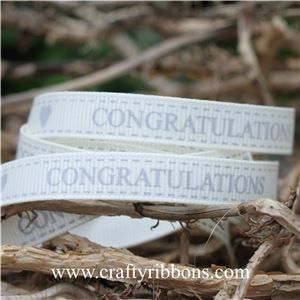 Congratulations Ribbon - Bridal White